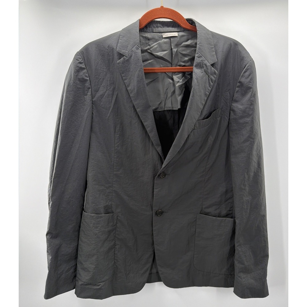 Prada Blazer Jacket Nylon Sport Silver Men Size 50 US 40 Stretch Luxury Timeless
